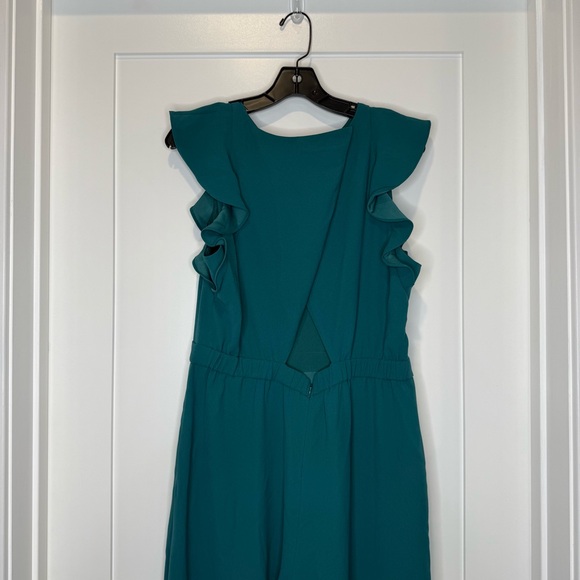 NWT J. Crew Sleeveless Ruffle Jumpsuit Blue - Picture 4 of 16